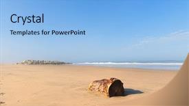  Presentation with atlantic - Beautiful PPT theme featuring france with stone surf breaker backdrop and a light blue colored foreground