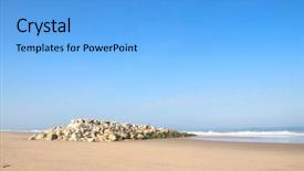  Presentation with math ocean - Presentation design consisting of france with stone surf breaker background and a light blue colored foreground