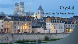  Presentation with france - Slide set with francia - view to the embankment background and a light blue colored foreground