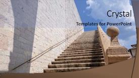  Presentation with stairway - Amazing presentation theme having franciscan - image of a stairway backdrop and a light blue colored foreground