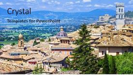  Presentation with medieval - Beautiful slides featuring franciscan - medieval town of assisi umbria backdrop and a light blue colored foreground