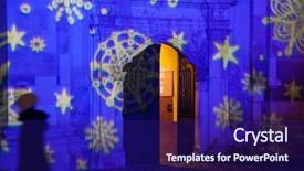  Presentation with illuminated - Amazing presentation design having franciscan church in center backdrop and a navy blue colored foreground