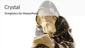  Presentation with reading bible - Presentation theme enhanced with franciscan monk is reading background and a white colored foreground