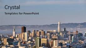  Presentation with san francisco chinatown - Amazing theme having francisco skyline view from twin backdrop and a light blue colored foreground