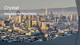  Presentation with twin towers - Amazing PPT theme having francisco skyline view from twin backdrop and a gray colored foreground