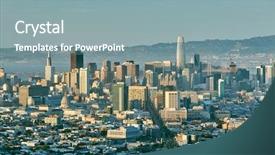  Presentation with san francisco - PPT theme enhanced with francisco skyline view from twin background and a mint green colored foreground