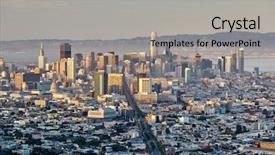  Presentation with san francisco chinatown - Cool new PPT theme with francisco skyline view from twin backdrop and a light gray colored foreground
