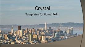  Presentation with san francisco chinatown - Colorful presentation theme enhanced with francisco skyline view from twin backdrop and a light blue colored foreground