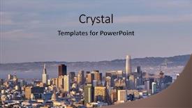  Presentation with twin towers - Slide deck having francisco skyline view from twin background and a light blue colored foreground