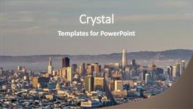  Presentation with san francisco - Presentation theme with francisco skyline view from twin background and a gray colored foreground
