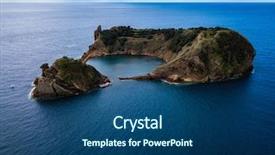  Presentation with city of chicago aerial view - PPT theme enhanced with francja - aerial view of islet background and a ocean colored foreground