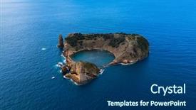  Presentation with aerial - Presentation design consisting of francja - aerial view of islet background and a  colored foreground