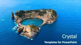  Presentation with aerial - Amazing PPT layouts having francja - aerial view of islet backdrop and a ocean colored foreground