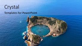 Presentation with aerial - Amazing presentation theme having francja - aerial view of islet backdrop and a  colored foreground