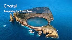  Presentation with aerial view of cape town - Audience pleasing theme consisting of francja - aerial view of islet backdrop and a teal colored foreground