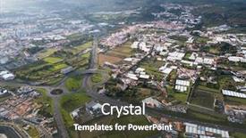  Presentation with aerial - Colorful PPT theme enhanced with francja - aerial view of ponta delgada backdrop and a  colored foreground