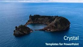  Presentation with bird eye view - Presentation theme having francja - bird's eye view islet background and a  colored foreground