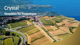  Presentation with bird eye view - Cool new PPT theme with francja - bird's eye view backdrop and a teal colored foreground