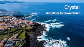  Presentation with bird eye view - Presentation design consisting of francja - bird's eye view background and a teal colored foreground