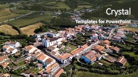  Presentation with bird eye view - Colorful presentation theme enhanced with francja - bird's eye view backdrop and a tawny brown colored foreground