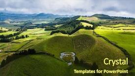  Presentation with coal - Slide deck consisting of francja - flying over green fields background and a tawny brown colored foreground