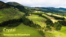  Presentation with azores islands - Theme consisting of francja - green fields of san miguel background and a  colored foreground