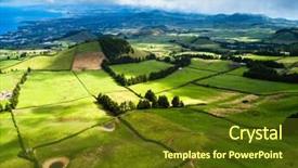  Presentation with island - Amazing PPT layouts having francja - green fields of san miguel backdrop and a  colored foreground