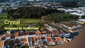  Presentation with coast - PPT theme consisting of francja - ponta delgada coast san miguel background and a  colored foreground