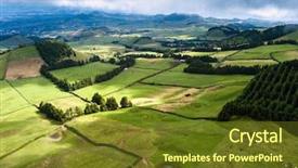  Presentation with colorful green corn field - Beautiful slides featuring francja - view of green fields backdrop and a  colored foreground