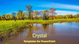  Presentation with shining - Slide deck with francophone - autumn foliage reflected in small background and a tawny brown colored foreground