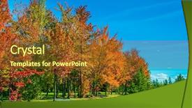  Presentation with autumn blue - Theme enhanced with francophone - golden autumn in french canada background and a tawny brown colored foreground