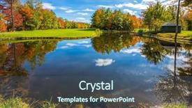  Presentation with green foliage - Presentation theme enhanced with francophone - golf club french canada background and a ocean colored foreground