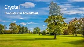  Presentation with beautiful green - Cool new slides with francophone - green grass field backdrop and a teal colored foreground