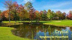  Presentation with green lake - Amazing slide set having francophone - park of fantastic beauty golf backdrop and a tawny brown colored foreground