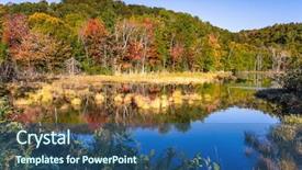  Presentation with forests - Slide set featuring francophone - pond is smooth background and a ocean colored foreground