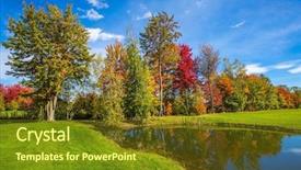 Presentation with green foliage - PPT layouts enhanced with francophone - red orange and green autumn background and a tawny brown colored foreground