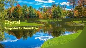  Presentation with water park - Presentation design consisting of francophone - shining sunny day background and a tawny brown colored foreground