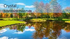  Presentation with green foliage - Beautiful slide set featuring francophone - very nice park golf club backdrop and a light blue colored foreground