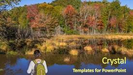  Presentation with green lake - Beautiful slides featuring francophone - woman - tourist backdrop and a  colored foreground