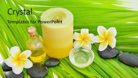  Presentation with palm oil - Presentation theme with frangipani and candle oil black background and a  colored foreground