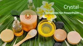  Presentation with oil recovery - Beautiful presentation featuring frangipani and candle oil stone backdrop and a  colored foreground