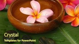 Presentation with frangipani flowers - Slides enhanced with frangipani flowers in the spa background and a tawny brown colored foreground