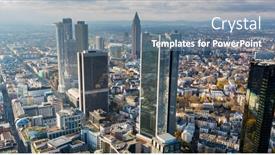  Presentation with high quality - Amazing PPT theme having frankfurt-aerial-view-high-quality backdrop and a seafoam green colored foreground