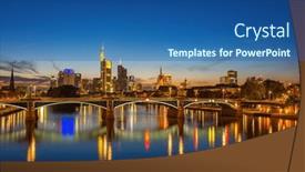  Presentation with night - Slide set consisting of frankfurt-am-main-at-night background and a ocean colored foreground
