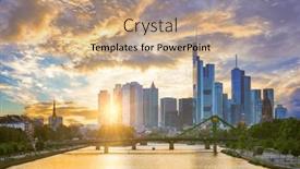 Presentation with sunset - PPT layouts featuring frankfurt-am-main-at-sunset background and a coral colored foreground