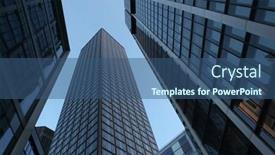  Presentation with banking - Presentation theme consisting of frankfurt-am-main-germany-june background and a ocean colored foreground