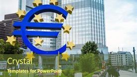  Presentation with monetary policy - Theme having frankfurt-germany-august-16-euro background and a tawny brown colored foreground