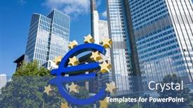  Presentation with monetary policy - Cool new PPT layouts with frankfurt-germany-august-16-euro backdrop and a ocean colored foreground