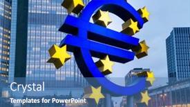  Presentation with monetary policy - Cool new presentation design with frankfurt-germany-january-22-2019 backdrop and a ocean colored foreground