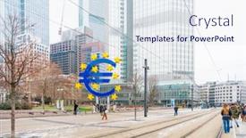  Presentation with monetary policy - PPT theme featuring frankfurt-germany-january-22-2019 background and a sky blue colored foreground